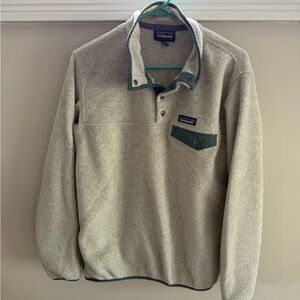 Patagonia Cream and Gray Synchilla Fleece